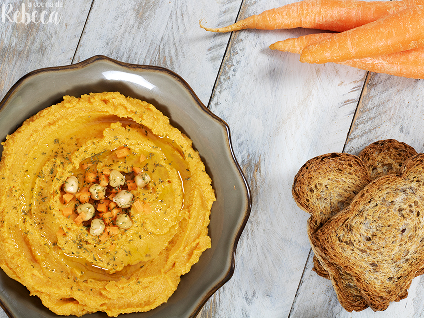 Snack saludable: zanahorias y hummus casero